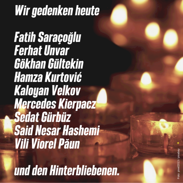 Jahrestag des Anschlags in Hanau