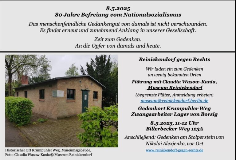 Einladung zur Führung am Historischen Ort Krumpuhler Weg  anlässlich 80 Jahre 8. Mai