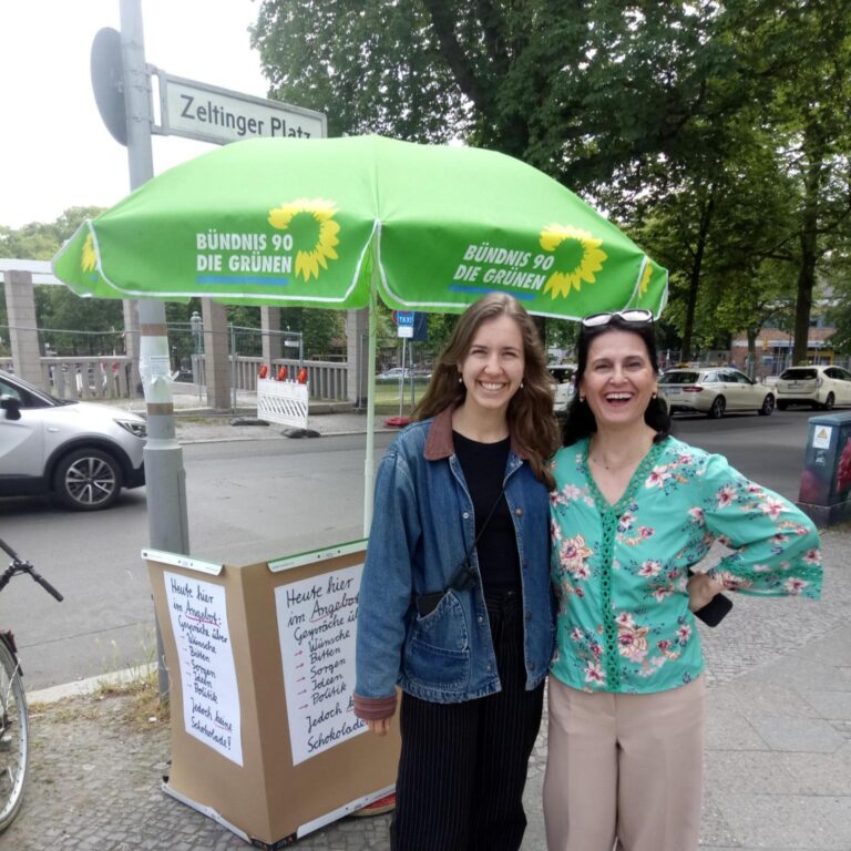 Einladung zum GRÜNEN INFO-Stand  am Samstag in Frohnau – mit unserer Abgeordneten für Reinickendorf Klara Schedlich