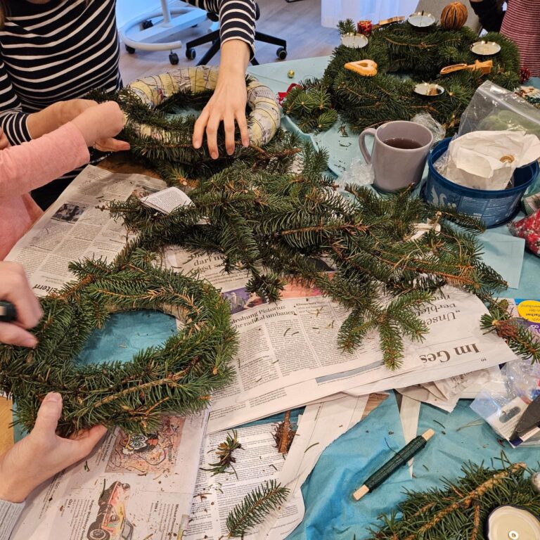 Reinickendorfer Grüne auf der LDK, Weihnachtsbasteln im Fuchs, Infostand in Frohnau