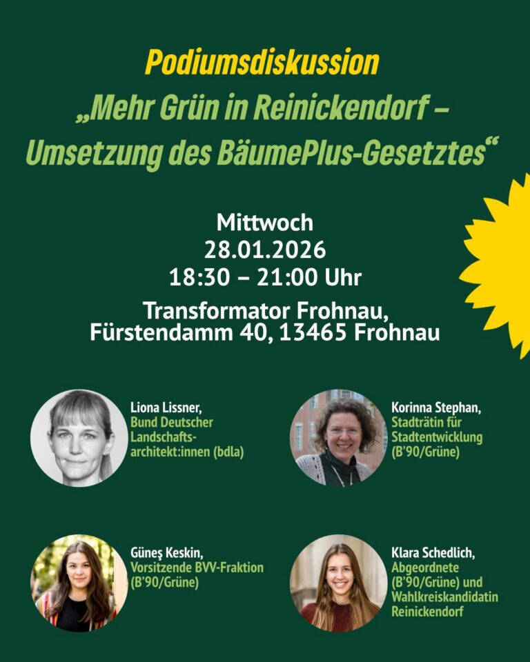 „Mehr Grün in Reinickendorf – Umsetzung des BäumePlus-Gesetzes“